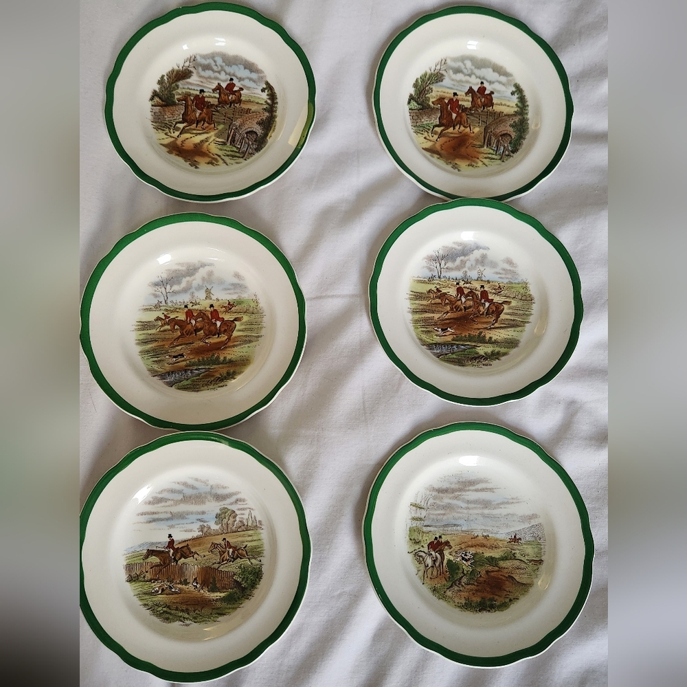 Spode The Hunt B&B Plates